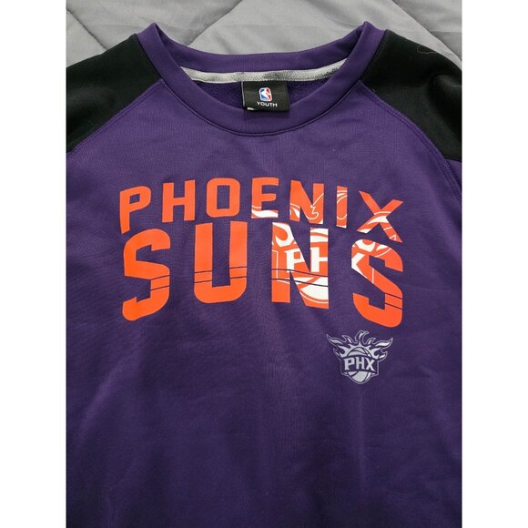 NBA Unisex Youth Sz XL 18/20 Phoenix Suns Long Sleeve Sweatshirt Purple Black - Picture 2 of 7